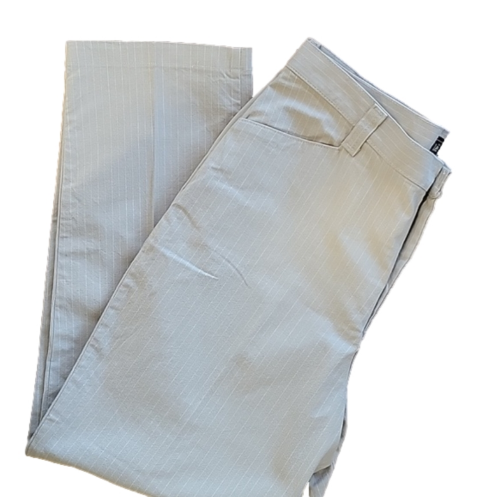 Lee Tan Pinstriped Trousers Size 18 Short EUC